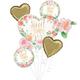 Floral Sweet Baby Girl Baby Shower Foil Balloon Bouquet, 5pc